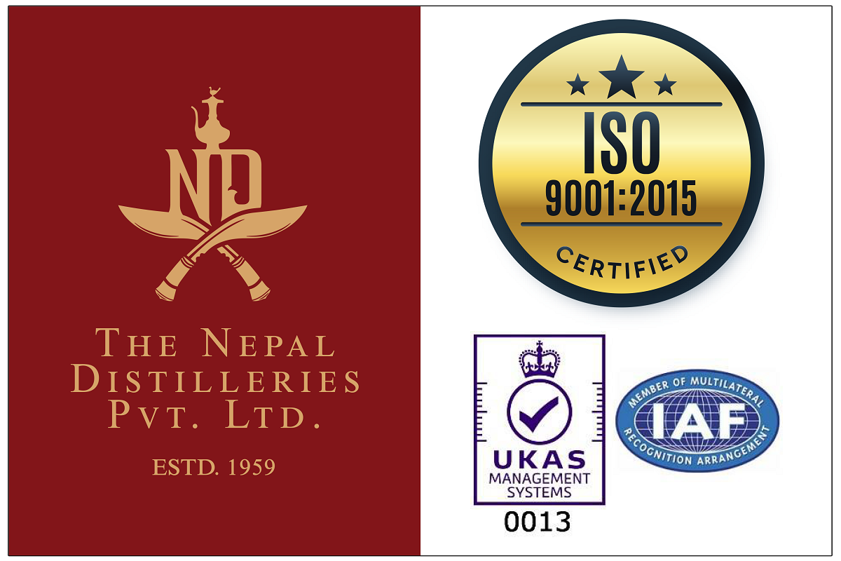 ‘दि नेपाल डिस्टीलरिज प्रालि’ले ‘आइएसओ ९००१ः२०१५ प्रमाणपत्र प्राप्त