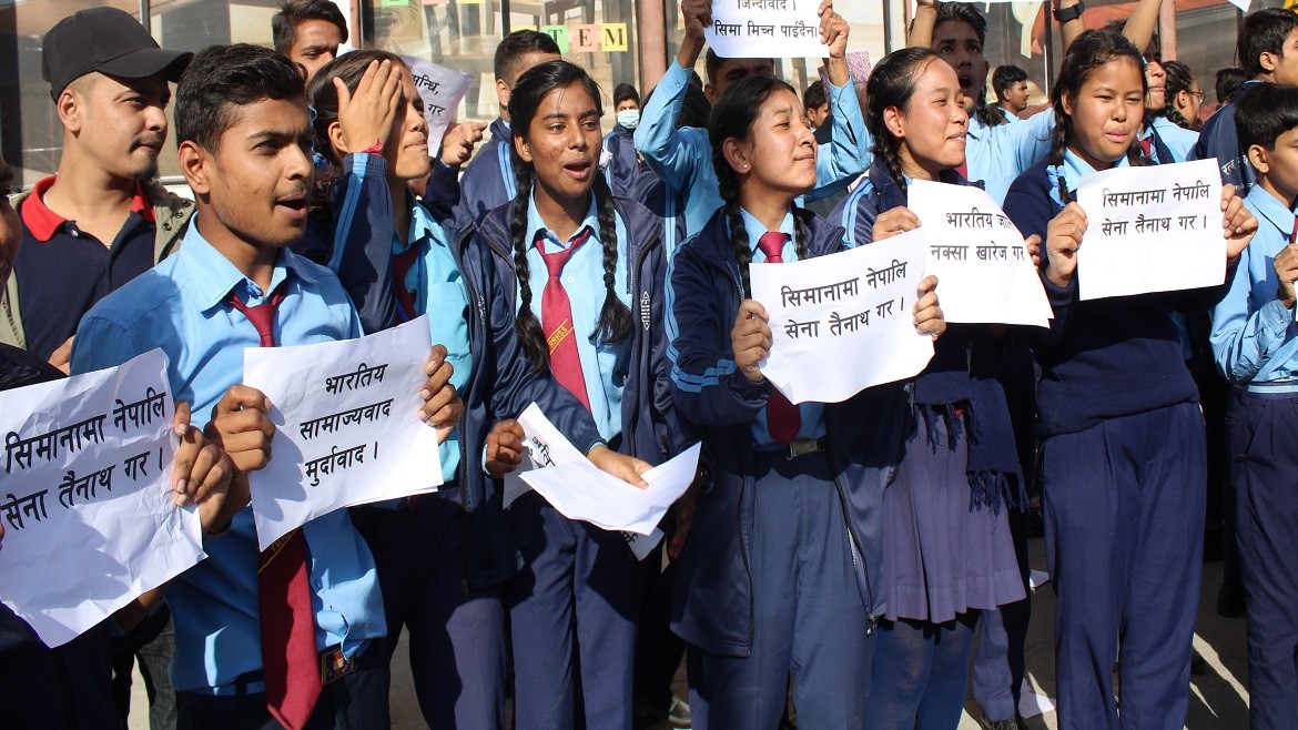 भारतको मिचाहा प्रवृत्तिको विरोधमा साना विद्यार्थी देखि पार्टि संगठन सम्म